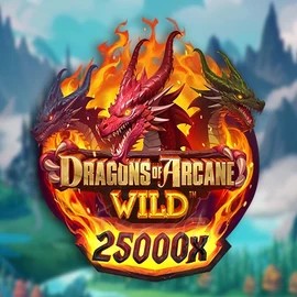 Dragons of Arcane Wild slot logo by Foxium at Ringospin Casino
