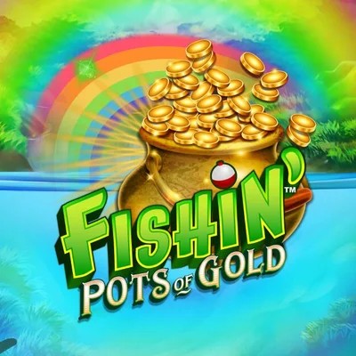 Fishin Pots Of Gold online game logo by Gameburger Studios on ringospins.com