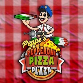Peppe’s Pepperoni Pizza Plaza online game logo by Pragmatic Play on ringospins.com