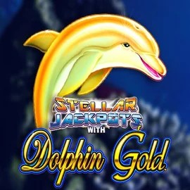 Dolphin Gold with Stellar Jackpots slot visual from Lightning Box Game available on ringospins.com